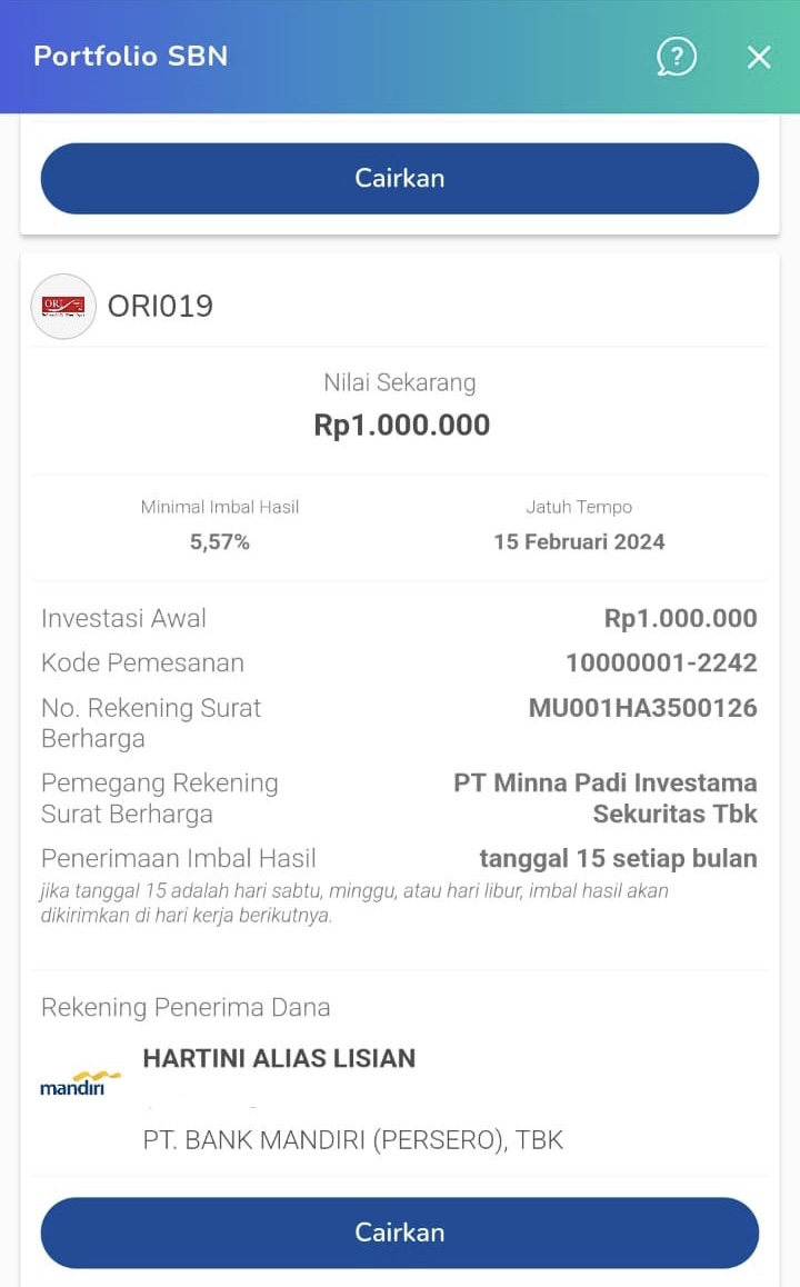 step 1 cara jual ORI di pasar sekunder