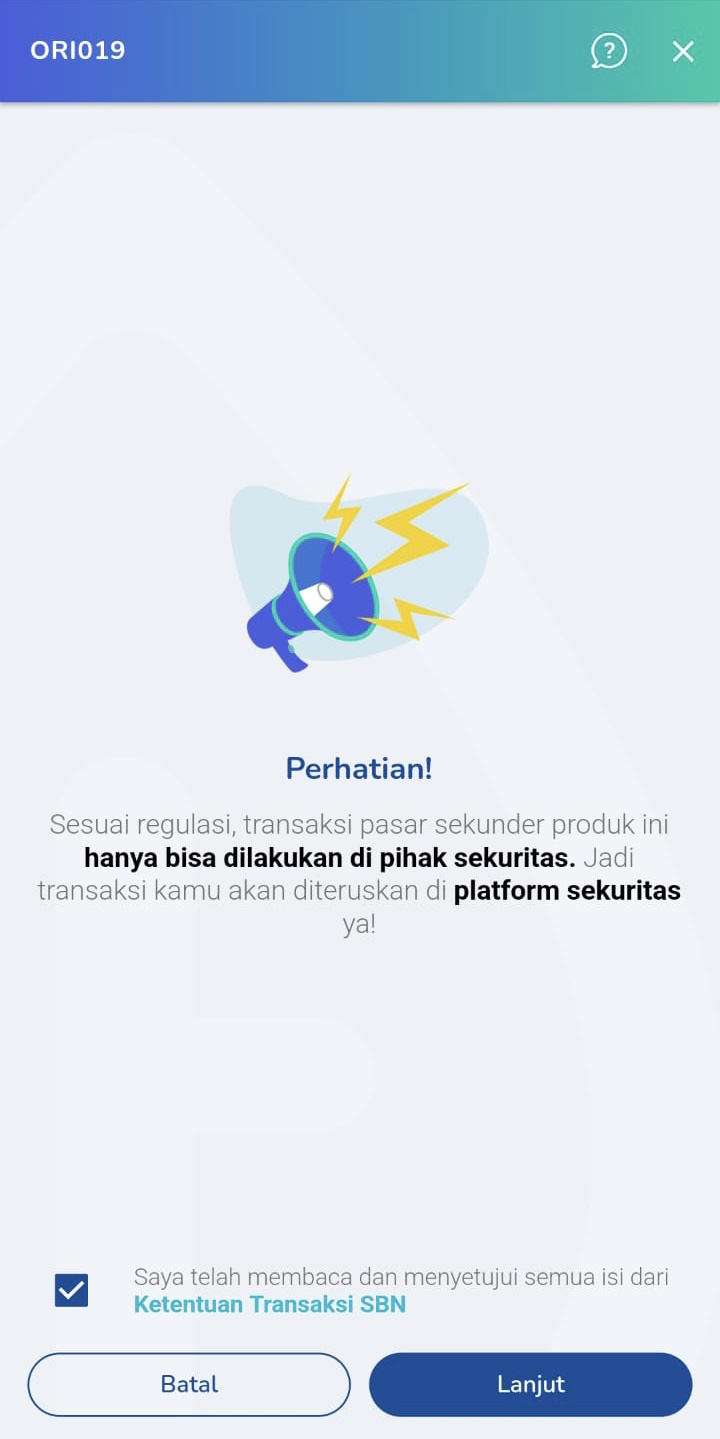 step 2 jual ORI di pasar sekunder